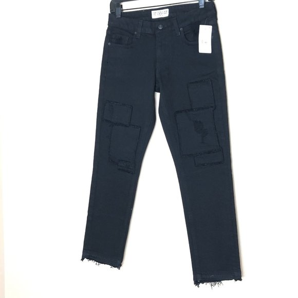 Derek Lam 10 Crosby Denim Mila Patchwork Girlfriend Jeans - Picture 5 of 16